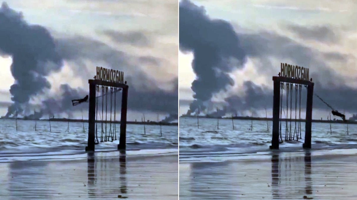 Hürmüz kıyılarında yürek burkan görüntü: Savaşın gölgesinde salıncakta bir çocuk