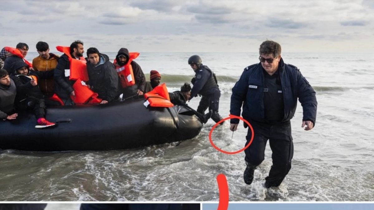 Fransız polisi, İngiltere’ye gitmeye çalışan göçmen botunu bıçakla yardı
