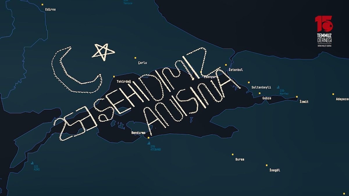 15 Temmuz’un 253 şehidi anısına gökyüzüne yazı yazıldı