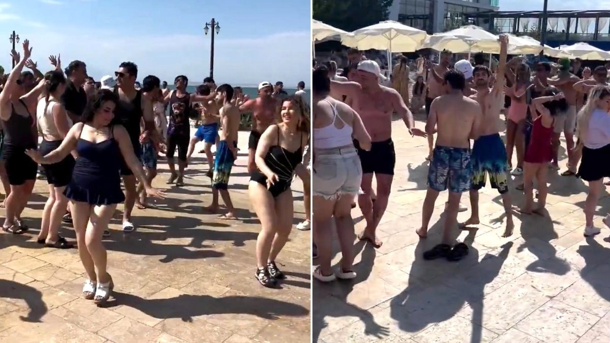 İranlı turistler Van Gülü çevresinde dans etti